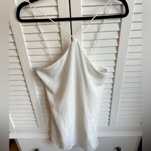 Super Down Halter Strappy Satin Top